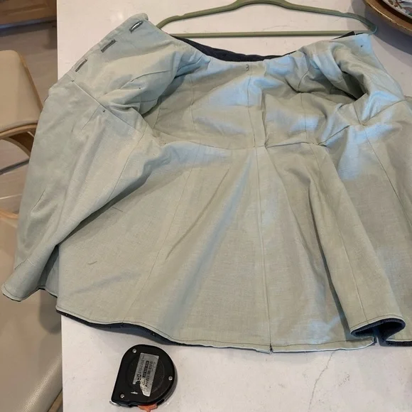 Handmade vintage corduroy floral dusty blue girls pea coat estimate sz 3 - Picture 4 of 7